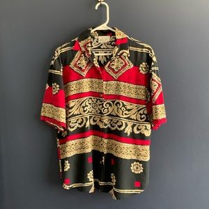 Vintage Kathie Lee tribal Print blouse button up